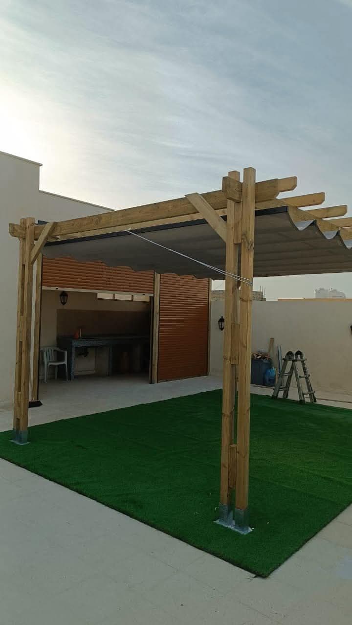 مشروع برجولات خشبية مميز