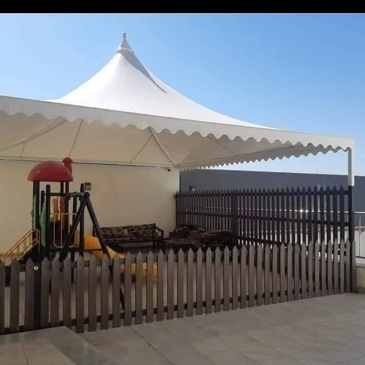 مظلات حدائق وجلسات هندسية حديثة